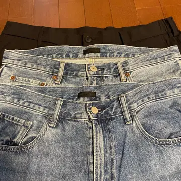 유니클로 청바지 2점 블랙 팬츠 XL