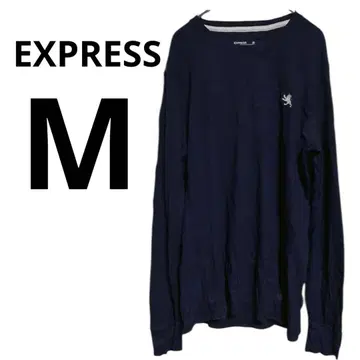 EXPRESS [ M ] 네이비 와플 긴팔 티셔츠