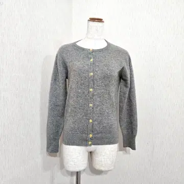 캐시미어 100% 니트 가디건 그레이 골드 버튼 (M 상당) 그레이 계열