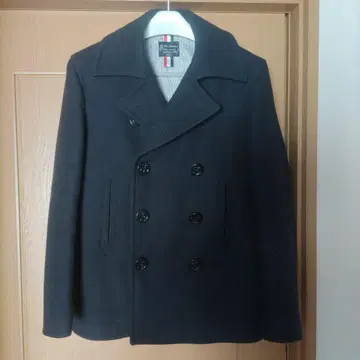 Blue Standard 네이비 더블 브레스트 피 코트 M