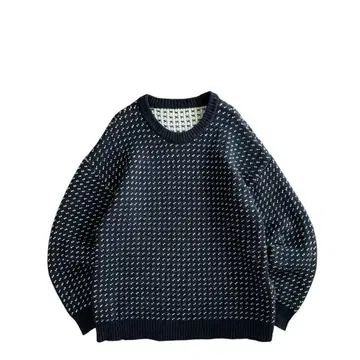 [ 새상품급 ] USED ~00s 버즈아이 니트 풀오버 스웨터 네이비