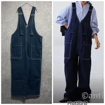 안티카 오버롤 올인원 데님 M