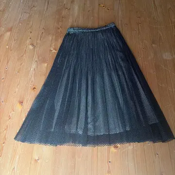 블랙 플레어 롱 스커트