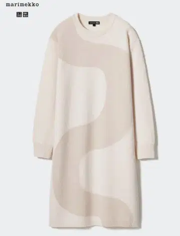 UNIQLO 마리메꼬 베이지 니트 원피스 라무 쿨넥
