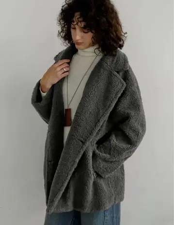 택 포함 새상품 리디 오버 사이즈 보아 더블 미들 체스터 코트