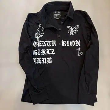 CENTURION GIRLZ CLUB 긴팔 피케 셔츠 블랙