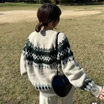 nugu afule 엘르 노르딕 니트 베이지