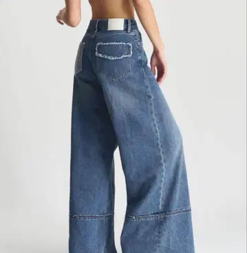 [ 완판템 ] Amateras 와이드 데님 팬츠 블루