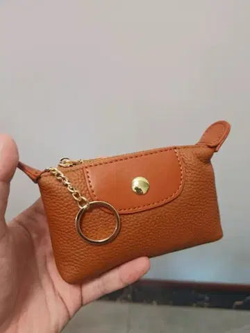 오렌지 가죽 코인 케이스