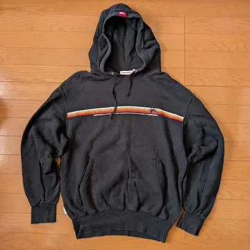 퀵실버 VINTAGE 일본제 풀오버 로고 후드티 크롭