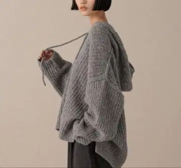 멜란지 후드 니트 풀오버 로리즈팜 미사용 새상품 이번 시즌 신상