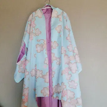 벚꽃 꽃무늬 유카타 스카이블루