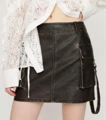 다크 그레이 데님 타이트 스커트