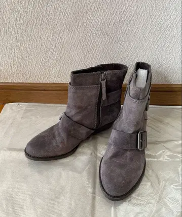 숏부츠 천연 가죽 그레이