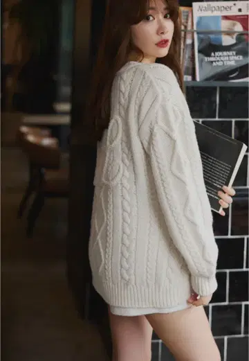 Herlipto H Boa Cable Knit Cardigan