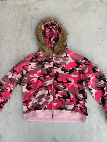 9090 핑크 카모플라쥬 후드 부착 후드티