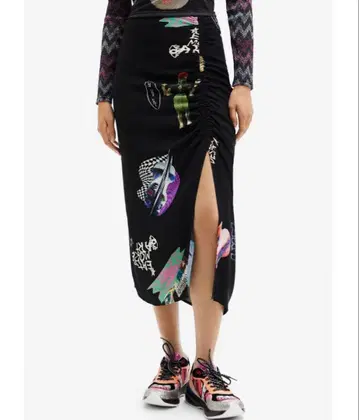 데시구알 콜라주 슬림 미디 스커트 슬릿 2022 모델 L