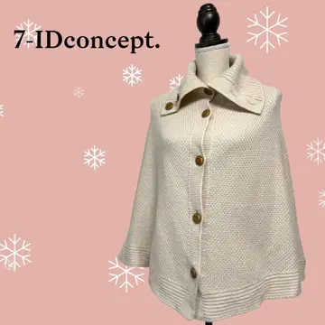 세븐아이디컨셉/울 혼방 니트 판초
