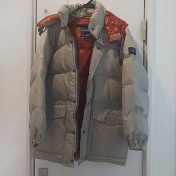 Basie Brothers 다운 자켓 M 베이지/오렌지