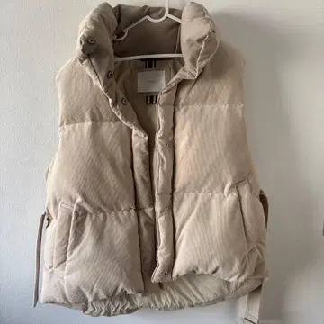 OZOC 베이지 사이즈 77 다운 베스트 조절 가능 허리 벨트