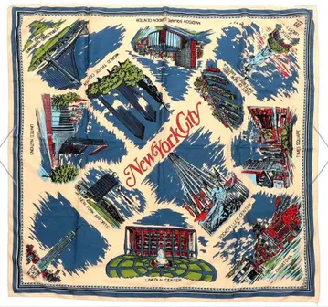 BINDU 대형 반다나 스카프 NY 패턴