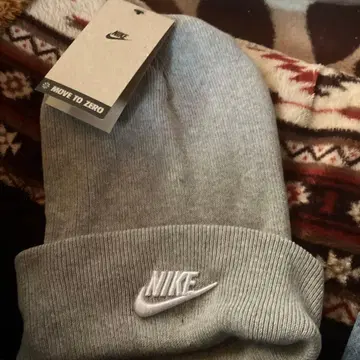 NIKE 그레이 니트 모자 ONE SIZE