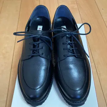 블랙 가죽 레이스업 슈즈 23cm