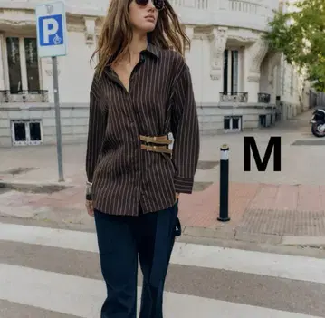 ZARA 자라 버클 스트라이프 셔츠 새상품, 미사용