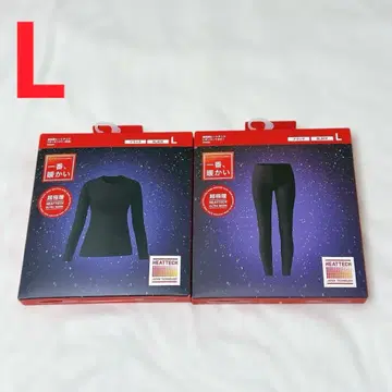 UNIQLO 유니클로 울트라 웜 크루넥 T 레깅스 L 블랙