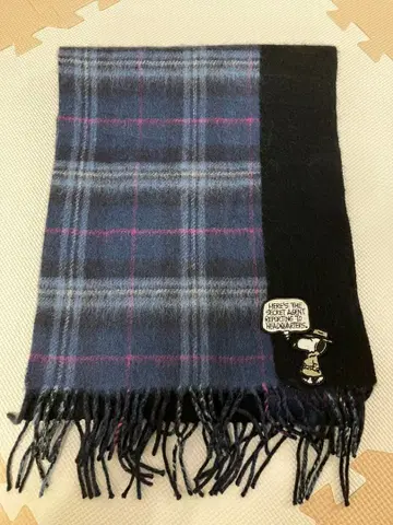 애프터눈 티 스누피 체크 무늬 머플러