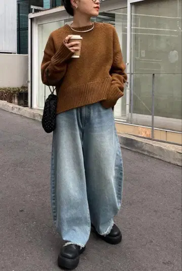 CIAOPANIC TYPY 백 슬릿 멜란지 컬러 니트