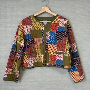 [ 사만사 모스모스 ] 꽃무늬 패치워크풍 퀼트 자켓
