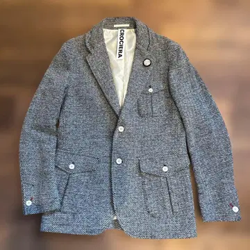 CROCIERA 헤링본 블레이저 그레이