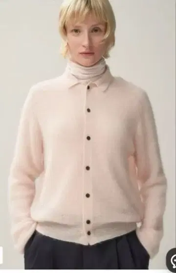 에이톤 슈퍼 키드 모헤어 폴로 가디건 2 핑크