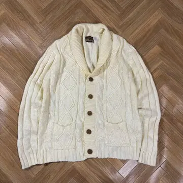 시어스 스포츠 웨어 숄카라 가디건 케이블 니트