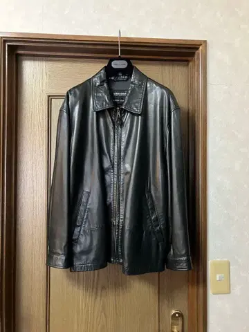 조르지오 아르마니 90s 가죽 집업 블루종