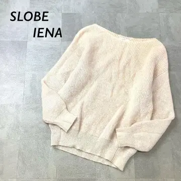 SLOBE IENA 모헤어 블렌드 보트넥 니트 핑크 베이지