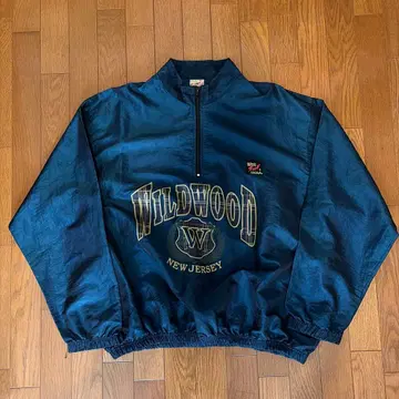 서프 스타일 90s 하프 지퍼 블루종