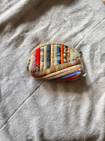 빈티지 원단 순수 실크 패치워크 퀼팅 파우치