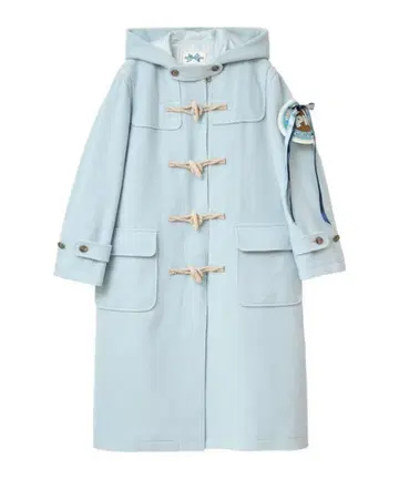 핑크하우스 사가라 와펜 부착 보르도 더플 코트 롱 코트