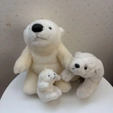화이트 베어 봉제 인형 세트