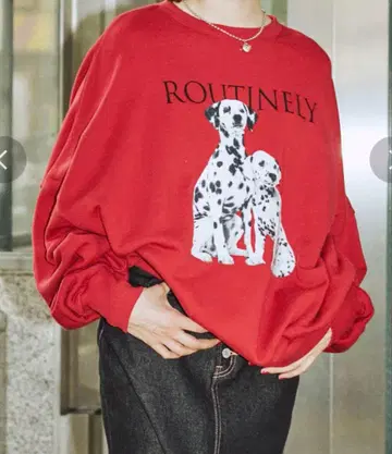 jouetie 달마시안 dog 프린트 풀오버 레드