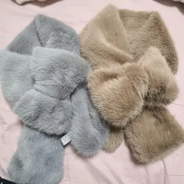 리본 티펫 인조 모피 브라운, 그레이 2개 vitafelice