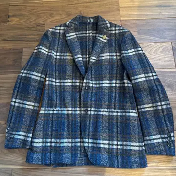 라르디니 블루 계열 체크 테일러드 자켓