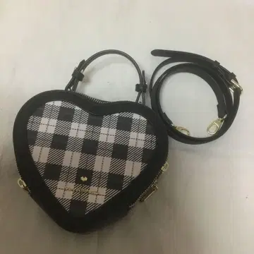 사만사 베가 Samantha Vega 체크 무늬 하트형 숄더백 블랙