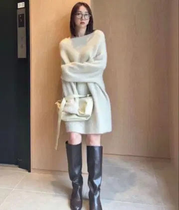 FRAY I.D / 프레이 아이디 라쿤 니트 미니 원피스