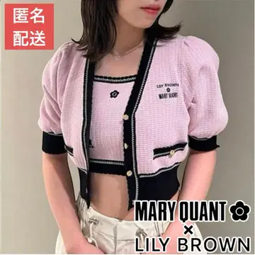 [ LILY BROWN x MARY QUANT ] 크롭 니트 가디건 반팔