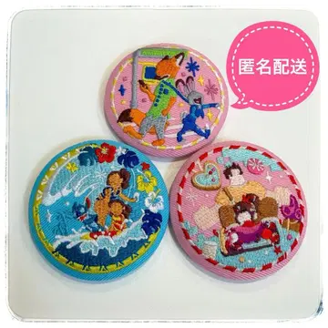 디즈니 자수 캔뱃지 주토피아 스티치 주먹왕 랄프 3개 세트