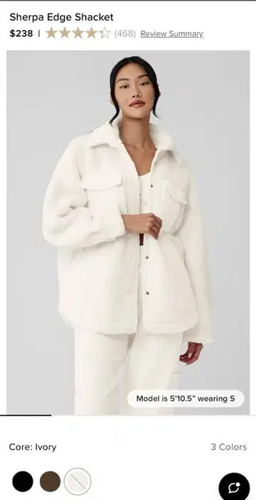 Alo Sherpa Edge Shacket 아이보리 S 사이즈