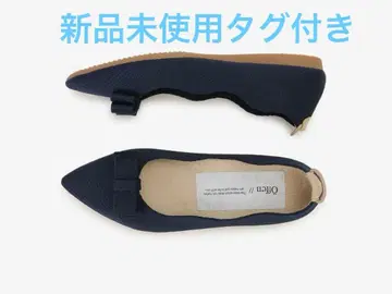 [ 미사용 새상품 ] offen 포인티드 리본 펌프스 플랫슈즈 41